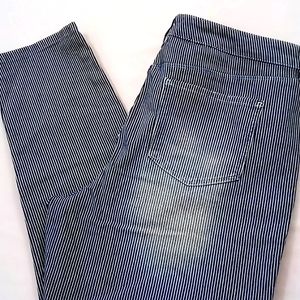 DG2 Designer Stretch Jeans Blue & White pin stripe